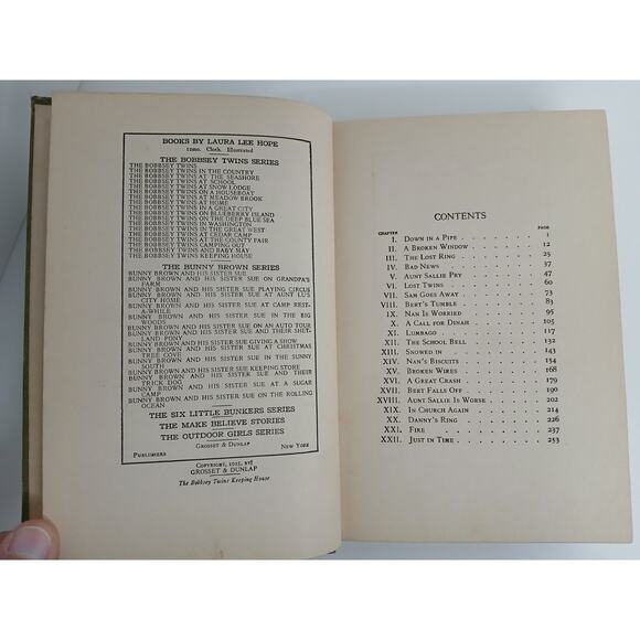 The Bobbsey Twins Laura Lee Hope Hardcover Lot of 2 Keeping House On A Houseboat - Picture 10 of 10